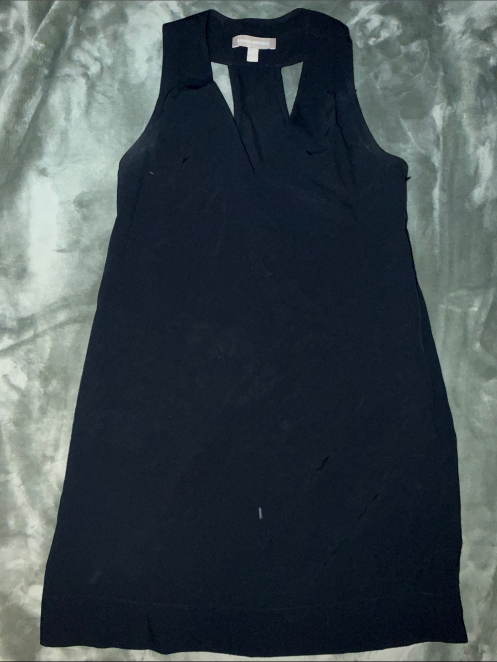 Banana Republic Black Sleeveless V-Neck Midi Dress